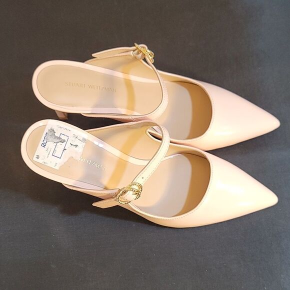 BRAND NEW STUART WEITZMAN CRYSTAL BUCKLE 75 PATENT MULE - Picture 12 of 15